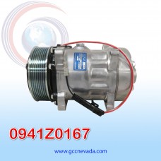 COMPRESOR 709 SD7L15 R-404-A 8 OREJAS TOMA HORIZONTAL MUFFLER 8PK 119MM 12V S8256 NEVADA ASIA