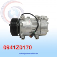 COMPRESOR 709 SD7H15 SCANIA G410 AÑO 20/21 TOMA VERTICAL MUFFLER R-134-A T/P 8PK 122MM 24V 8295 NEVADA ASIA