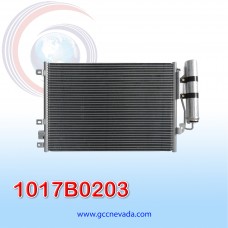 CONDENSADOR RENAULT LOGAN AÑO 06/08 / CLIO / SYMBOL / CITIUS 02/05 / SANDERO / KANGOO 07/15 /NISSAN PLATINA 01/03 R-134-A C/FILTRO 55X37X1.6CM NEVADA ASIA