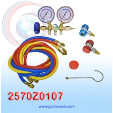 JUEGO UNIV DE MANOMETRO 72" C/VISOR Y ADAPTADOR R-134-A / R-12 / R-22 / R-502 / NEVADA ASIA