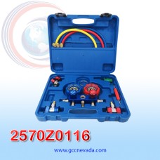 JUEGO UNIV DE MANOMETRO 36" R-134-A / R-12 / R-22 / R-502 (KIT 9 PZAS) NEVADA ASIA